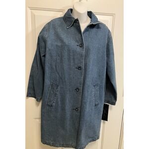 NWT ATELIER‎ BY B. THOMAS WOMEN'S SMALL/Medium Blue Jean Denim Coat Jacket